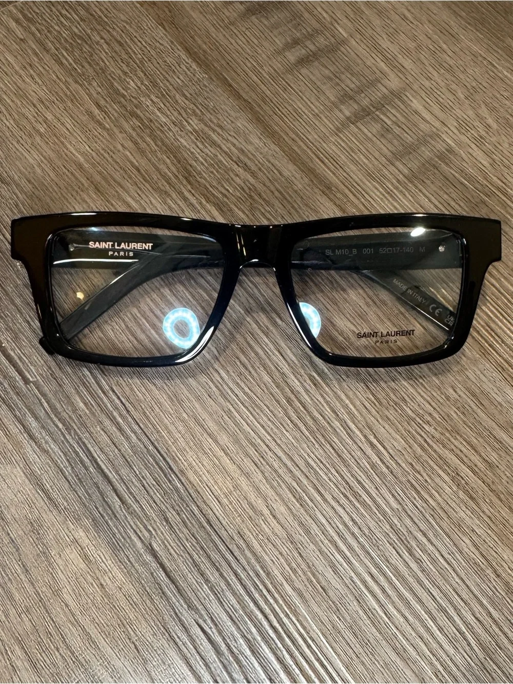 Yves Saint Laurent YSL Logo Rectangle Black Eyeglasses SLM10